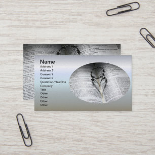 Carte De Visite Couronne des épines coeur et bible