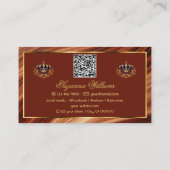 Carte De Visite Couronne d'or Brown classique avec logo QR Code (Dos)