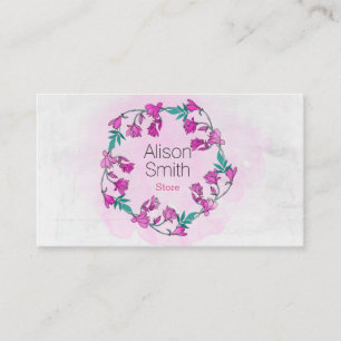 Carte De Visite Couronne fleurs aquarelle