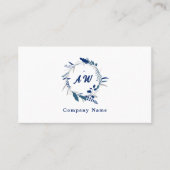 Carte De Visite Couronne Florale Bleue, Florale (Devant)