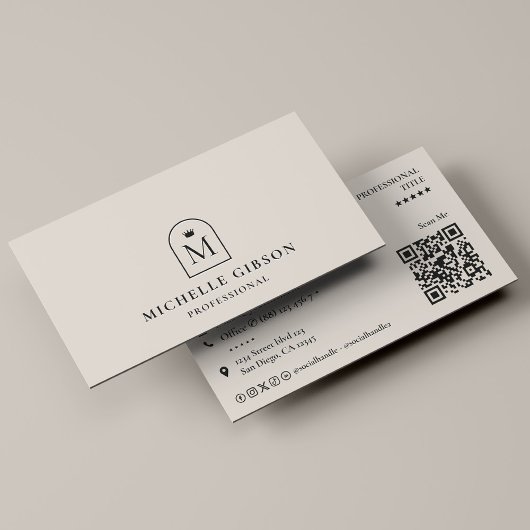 Carte De Visite Couronne initiale professionnelle de l'arche de sa