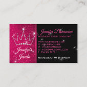 Carte De Visite Couronne Merci de bijoux de luxe rose (Dos)