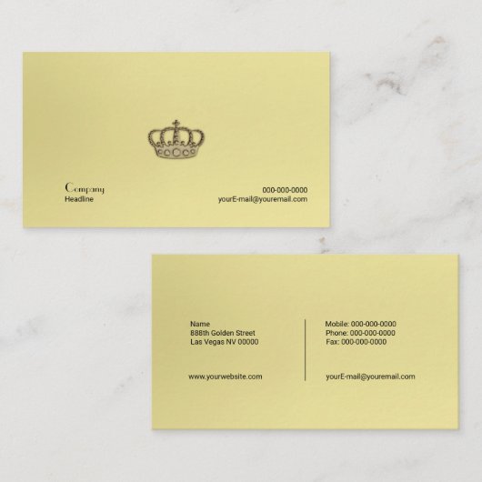 Carte De Visite Couronne or (Devant / Derrière)