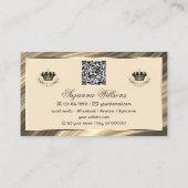 Carte De Visite Couronne royale d'or beige de luxe avec QR Code No (Dos)