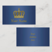 Carte De Visite Couronne royale d'or II + votre backgr. et idées (Devant / Derrière)