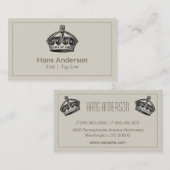 Carte De Visite Couronne vintage élégante (Devant / Derrière)