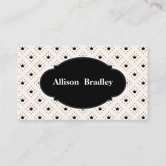 Carte De Visite Couronnes noires et blanches Entrepreneur 6 lignes (Devant)