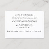 Carte De Visite Cours d'art enseignant d'art blanc (Dos)