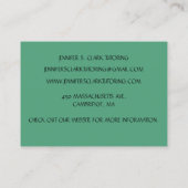 Carte De Visite Cours d'art enseignant d'art vert (Dos)