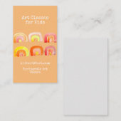 Carte De Visite Cours d'art pour enfants affaires arc-en-ciel (Devant / Derrière)