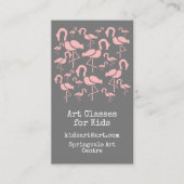 Carte De Visite Cours d'art pour enfants affaires flamingo mignonn (Devant)
