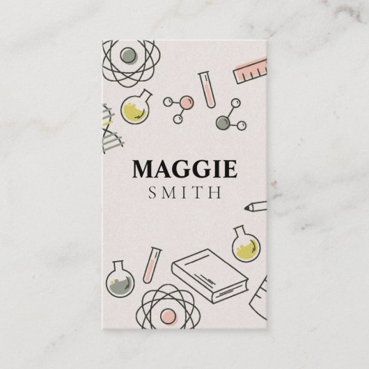 Carte De Visite Cours de chimie de l'enseignant du professeur de s (Devant)