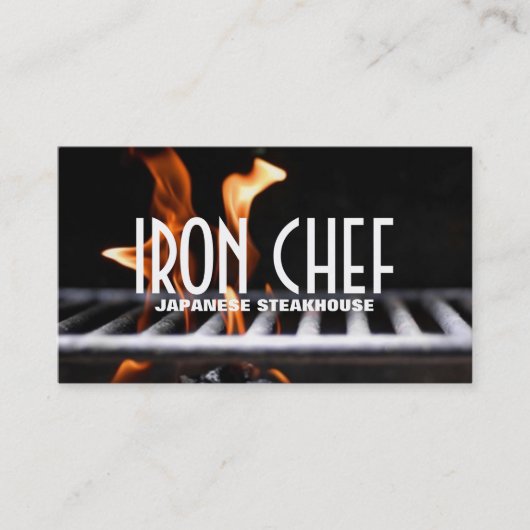 Carte De Visite Cours de cuisine au restaurant japonais Iron Chef (Devant)