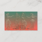 Carte De Visite Cours de danse du ventre sarcelle corail danseuses (Dos)