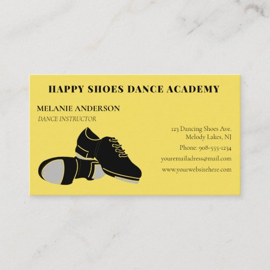 Carte De Visite Cours de danse sur le toc Instructor Gold Black (Devant)