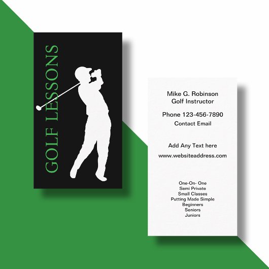 Carte De Visite Cours de formation d'instructeur de golf