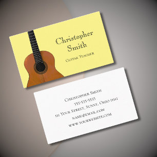 Carte De Visite Cours de guitare de professeur de musique Musical 