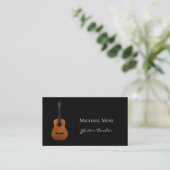 Carte De Visite Cours de guitare de professeur de musique noir bla (Debout devant)
