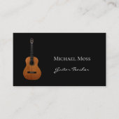 Carte De Visite Cours de guitare de professeur de musique noir bla (Devant)