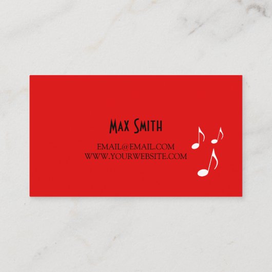 Carte De Visite Cours de guitare Instructor Music Studio (Dos)