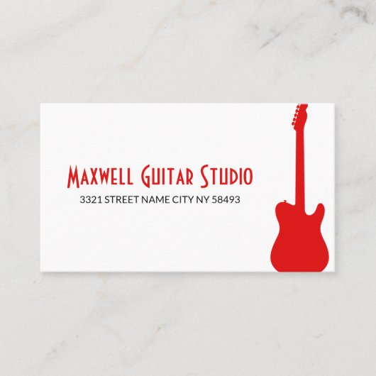 Carte De Visite Cours de guitare Instructor Music Studio Business (Devant)