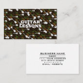Carte De Visite Cours de guitare Musique Enseignant Guitariste (Devant / Derrière)