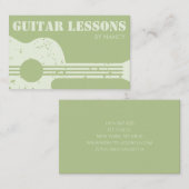 Carte De Visite Cours de guitare Professeur de guitare (Devant / Derrière)