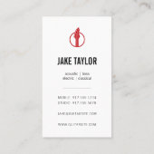 Carte De Visite Cours de guitare rouge et noir cool Vertical (Dos)