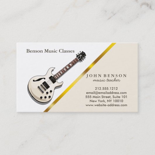 Carte De Visite Cours de musique chic moderne (Devant)