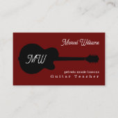 Carte De Visite Cours de musique de guitare privée (Devant)
