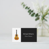 Carte De Visite Cours de musique de guitare professionnelle Noir B (Debout devant)