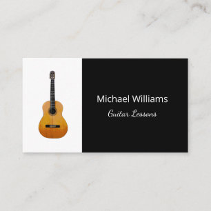 Carte De Visite Cours de musique de guitare professionnelle Noir B