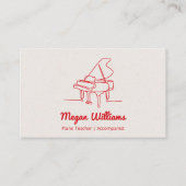 Carte De Visite Cours de musique professeur de piano à queue dessi (Devant)