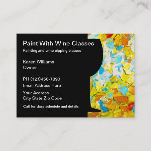 Carte De Visite Cours de peinture et de dégustation de vin