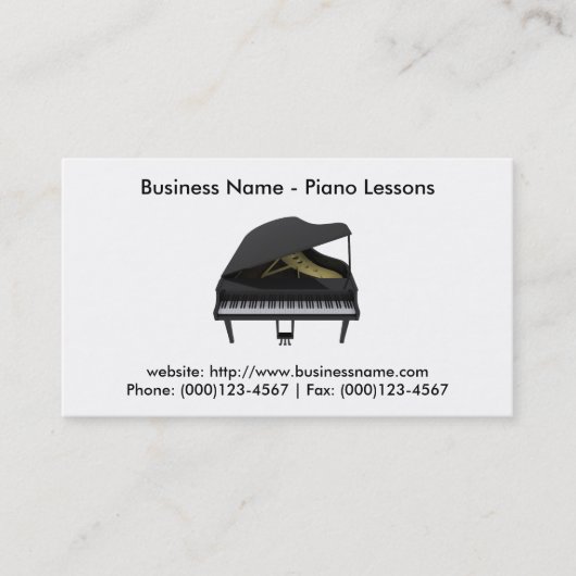 Carte de visite : Cours de piano (Devant)