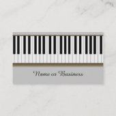 Carte De Visite Cours de piano de musique Enseignant Instructeur T (Dos)