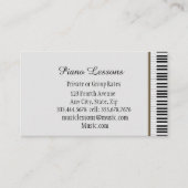 Carte De Visite Cours de piano de musique Enseignant Instructeur T (Devant)