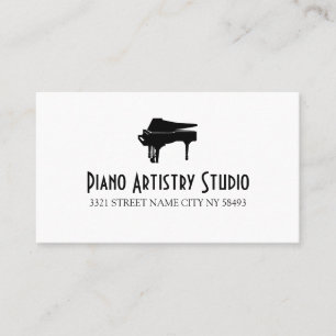 Carte De Visite Cours de piano Instructor Music Studio Business Ca