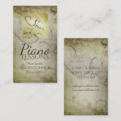 Carte De Visite Cours de piano Musique Enseignant Classique Ancien (Devant / Derrière)