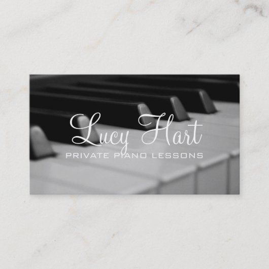 Carte De Visite Cours de piano privé, instructeur de musique (Devant)