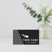 Carte De Visite Cours de plongée professionnelle Noir & Blanc (Debout devant)