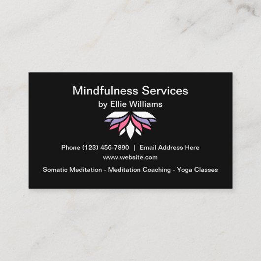 Carte De Visite Cours De Yoga Et D'Esprit (Devant)