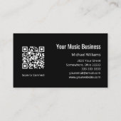 Carte De Visite Cours d'éducation musicale QR code Treble Clef (Dos)