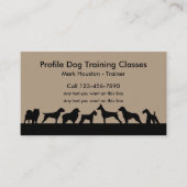 Carte De Visite Cours d'entraînement de chien (Devant)