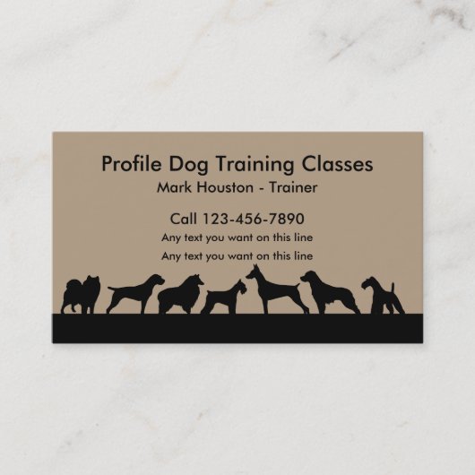 Carte De Visite Cours d'entraînement de chien (Devant)