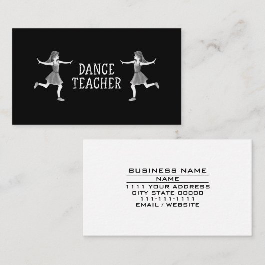 Carte De Visite Cours d'instructeur de danse (Devant / Derrière)