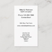 Carte De Visite Cours d'instructeur de golf (Dos)