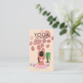 Carte De Visite Cours d'instructeur de yoga Rose rose Faux Foil B (Debout devant)