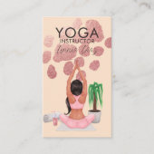 Carte De Visite Cours d'instructeur de yoga Rose rose Faux Foil B (Devant)