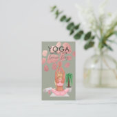 Carte De Visite Cours d'instructeur de yoga Rose rose Faux Foil C (Debout devant)